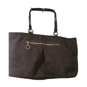 Authentic coach monogram fabric tote everything